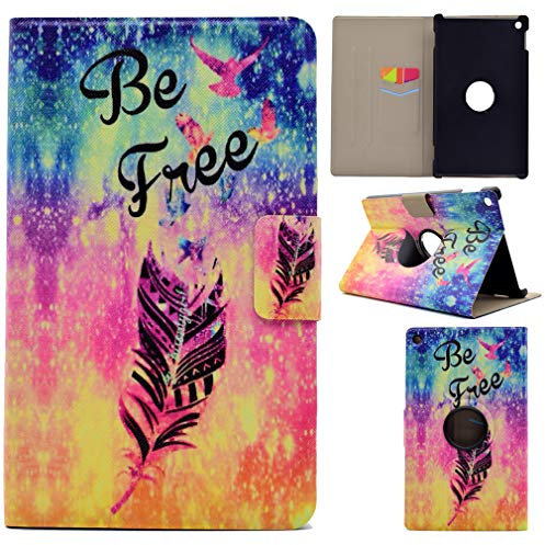 LMFULM® Tablet Étui pour Amazon Kindle Fire HD8 2016/2017 (8,0 Pouces) PU Cuir Sommeil/Réveil Couverture Magnétique Housse Plume Motif Stent Fonction Flip Cuir pour Kindle Fire HD8
