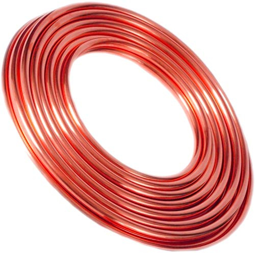 Kupferrohr 12mm Außendurchmesser x 1mm Wandstärke, 10 Meter Ringware weich, Trinkwasser geeignet DVGW, CU Rohr Kupfer Hydraulik Gas Wasserleitung Kälte Heizung Heizkörper Solar