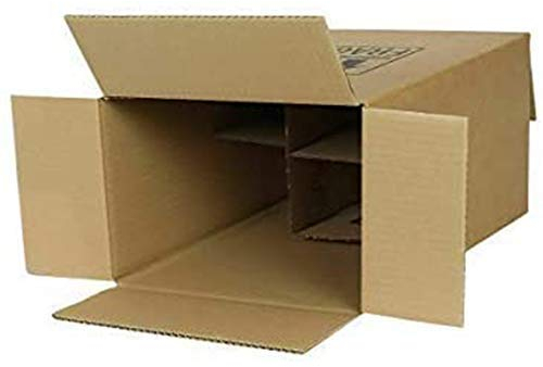 We Can Source It Ltd - 1 x 6 Bottle Wine Box With Dividers - Strong Sturdy Cardboard Carrier Box - Supplied In Flat Packs - Easy and Rapid Build