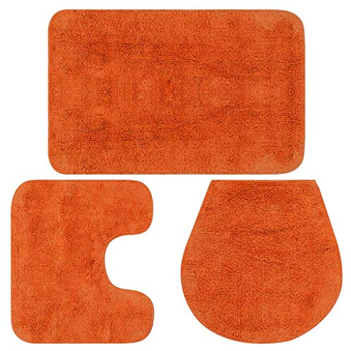 Tidyard 3-TLG. Badematten Set | Badezimmer Teppich Set | Badematte mit Klosettumrahmung und WC-Vorleger aus Baumwolle | Badgarnitur Antistatisch Pflegeleicht Farbauswahl