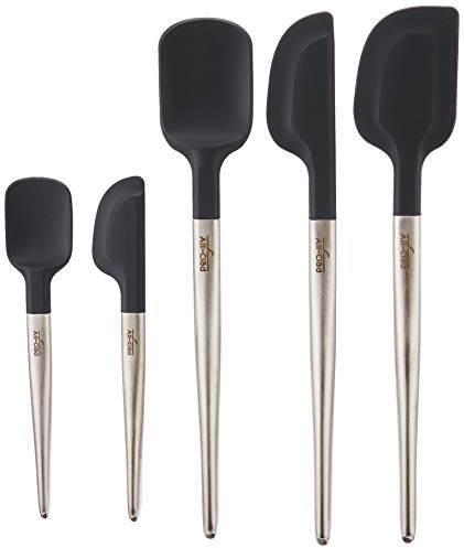 All Clad K147S5 Silicone Tools 5-Piece Ultimate Set, Stainless Steel and Black
