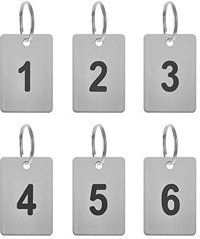Aspire 100 PCS Numéroté Porte-clés, 1 à 100 Étiquettes de Table de Disques Numérotés Gravés pour Restaurants