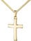 JEVELION Goldenes Kreuz 585 Gold-Kreuz 14 Karat für Damen, Herren und Kinder Kreuzanhänger Kettenanhänger in gewölbter Form + Schmuck-Etui mit Kette 60 cm