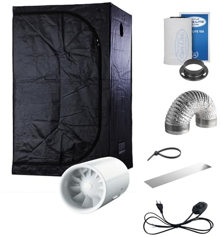 NICEGROW Box Set 60 Growzelt 60x60 sehr leise Abluft Silent 100mm Aktivkohlefilter Grow