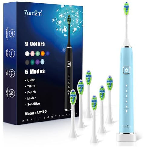 7AM2M Sonic Electric Toothbrush for Adults & Kids, One Charge for 120 Days