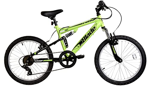 Dallingridge Blade Junior Full Sus Mountain Bike, 20 Wheel, 6 Speed - Lime Green