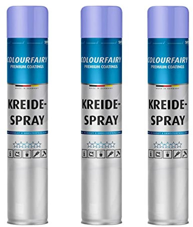 BAU DISCOUNT Colourfairy Kreidespray Sprühdose für Markierarbeiten weiß (3x750 ml) 2250 ml