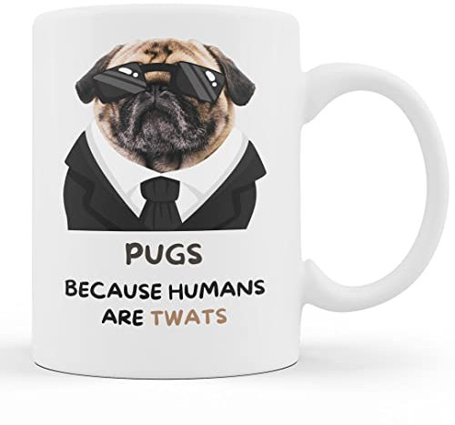 Pug Coffee Gift Mug - Dog Mum Mug - Dog Dad Mug - Gifts for Dog Lovers - Rude Joke Pug Mug