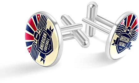 Personalisierte silberne Manschettenknöpfe für Smoking-Shirt, American Football-Flagge, Hintergrund, 20mm*20mm, Edelstahl, Künstlicher Quarz