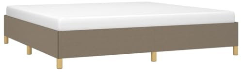 vidaXL Polsterbett, Bett Bettgestell mit Lattenrost, Schlafzimmerbett Doppelbett mit Stützbeinen, Bettrahmen Schlafzimmermöbel, Taupe 200x200cm Stoff