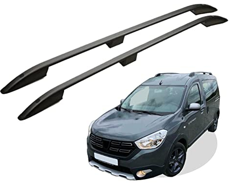 RC Royal Class Dachreling aus Aluminium eloxiert passend für Dacia Dokker Baujahr ab 2012 passgenau in Schwarz mit Allgemeiner Betriebserlaubnis (ABE)