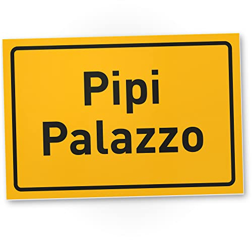DankeDir! Pipi Palazzo - Schild 30 x 20 cm - witzig Gästetoilette Gäste WC Herren Deko Wand Türschild - Toilette lustig Kloschild Klo Schild WC Schild zum aufhängen Toilettenschild