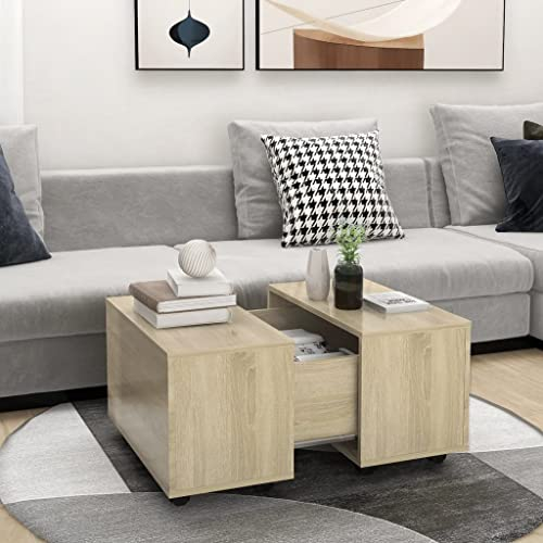 BADJAS Couchtisch 60x60x38 cm Spanplatte Wohnzimmer Couchtisch Kaffeetisch Living Beistelltisch