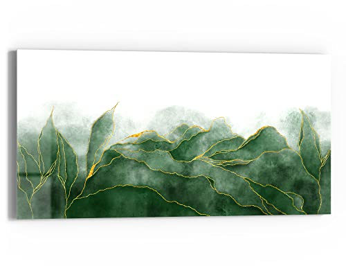 DEQORI Glasbild Echtglas | Motiv Grüner Wasserfarbverlauf | horizontal einteilig 60x30 cm | schöne Dekoration | Wandbild für Wohnzimmer, Schlafzimmer, Flur & Küche | moderne Wanddeko