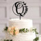 Rimego Custom Any Letter Cake Topper, Monogramm, Kranz Initiale Buchstabe Q Cake Topper, Hochzeit, Verlobung, Hochzeitstag, Kuchendekorationen, Schwarz