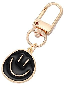 KiErx Schlüsselanhänger 2 Stück Legierung Smiley Schlüsselanhänger Rucksack Handtasche Schlüsselanhänger Auto Schlüsselanhänger, Schwarz