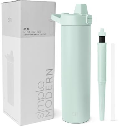 Simple Modern Filtered Water Bottle | Insulated Stainless-Steel Carbon Filter Travel Water Bottles | Reusable for Clean Drinking Water On The Go | 24oz, Retro Mint