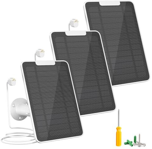 Cargador de panel solar de 5 W compatible con cámara Google Nest para exteriores e interiores (versión de batería), panel solar impermeable IP65 para Google Nest Cam con soporte de pared seguro,