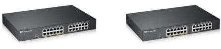 ZyXEL 24-Port Gigabit PoE Switch | Smart Managed | Rackmontage | 12 PoE+-Ports mit einem Budget von 130 Watt | VLAN, IGMP, QoS [GS1900-24EP] GS1900-24EP-EU0101F (Packung mit 2)