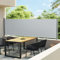 BaraSh Ausziehbare Seitenmarkise 140x600 cm Grau Paravent Outdoor Wetterfest Sichtschutz Ausziehbar