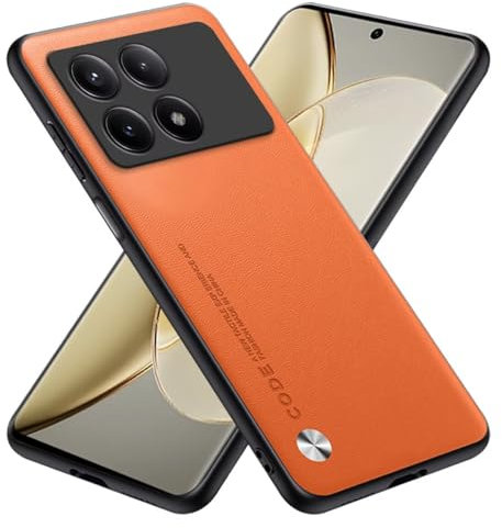 RankOne Coque Compatible avec POCO F6 Pro (6.67), Etui en Silicone Housse - Orange