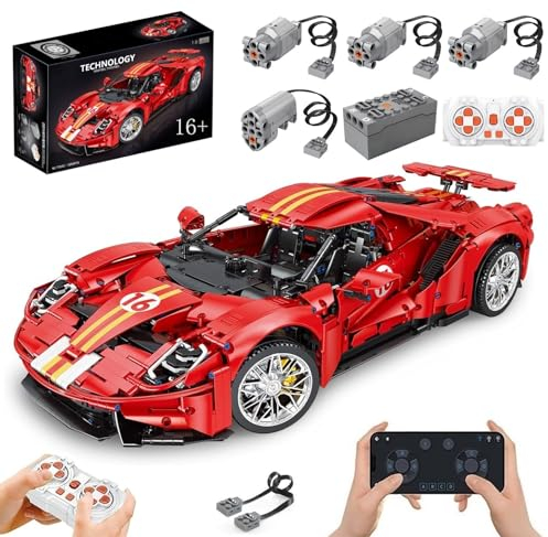 Technik Auto für Forde GT, Mit Motoren Set, 1:8 Groß Automodell Bausatz, 3056 Teile Klemmbausteine Auto MOC Set, Kompatibel mit Forde Technik
