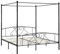 QZZCED Hotelbetten Tagesbett Luxus-Betten Schlafzimmer-Betten Himmelbett-Gestell Schwarz Metall 180 x 200 cm für Schlafzimmer, Hotels, Wohnungen