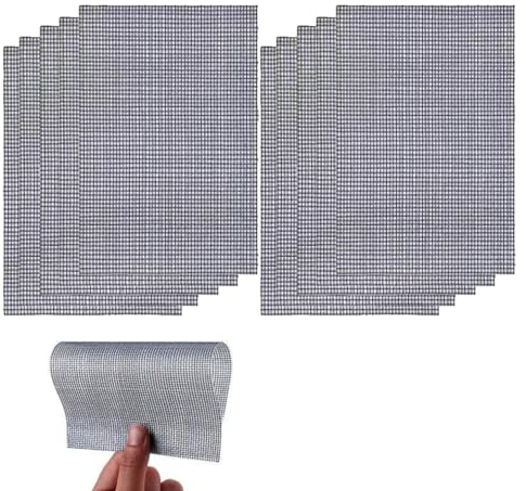 10 Pezzi Toppe di Riparazione per Zanzariere, Kit Nastro per Riparare in Fibra di Vetro Impermeabile Super Adesivo e Autoadesivo per Finestre Porte Zanzariera Protezione 130 x 180 mm Nero