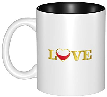 Ceramic Cup 330Ml Golden Love Typography Easter Island Rapa NUI Flag Flag Ceramic Coffee Mug Cup Funny Ceramic Coffee Mugs Birthdays Coffee Mugs for Lover, Father's Day Gifts, Wedding