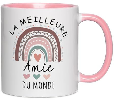 Tasse à café 'La Meilleure amie du monde', cadeaux d'anniversaire et de Noël pour meilleure amie 11 OZ