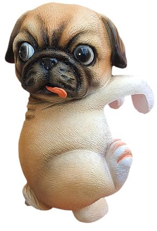Sharplace Hund Garten Statue Pflanzer Hängen Anhänger Ornament Blumentopf Dekor Nette Tier Skulptur für Hof Terrarium Hof Balkon, Mops