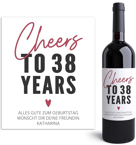 Weinetiketten personalisiert Geburtstag Mann Frau Flaschenetiketten selbst gestalten Geburtstagsgeschenk Geschenk Weinflasche Wein Etiketten selbstklebend 2 Stück | 10x12 cm (Alter wählbar)