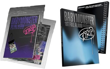 BABYMONSTER 1. Vollalbum [Drip] Fotobuch, Schwarz, 160mm x 160mm x 8mm, 84 Seiten, Reißverschluss oder Ordner