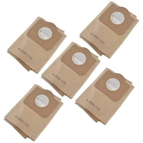 Lot de 10 sacs filtrants en papier pour sacs d'aspirateur Karcher 6.959-130.0 WD3, conçus pour retenir efficacement la poussière fine, afin que l'air intérieur reste propre et sans danger pour votre