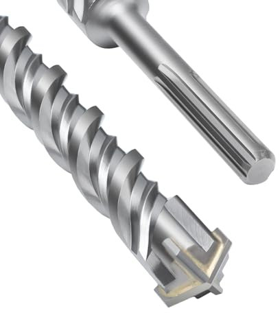 SDS Max Drill Bit 38 x 1000 mm, Concrete Drill with 4 Carbide Cutting Edges and Double Helix, Hammer Drill Bit for Concrete, Stone, Natural Stone