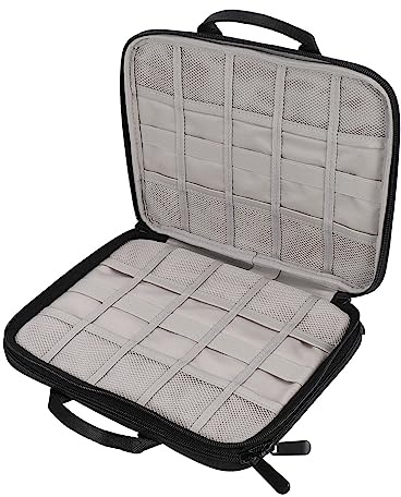 BESTYASH Uhrenarmband Organizer Tasche Doppelstöckige Aufbewahrungstasche Für Uhrenarmbänder Kabelorganisation Bag Für Ladekabel Kopfhörer Und Reise-Zubehör 26.00 X 21.00 X 3.00 cm