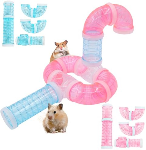 YouYuer hamster Tunnel, Röhrenkits, 16PCS Zubehör für Hamsterkäfig, Durchsichtiger Plastik-Röhrensystem für Nager