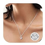 LOLIAS Kette Silber 925 Halsketten für Damen Herz Halsketten Damen Halskette mit Zirkonia Herz Anhänger Schmuck Geschenk für Damen Mädchen