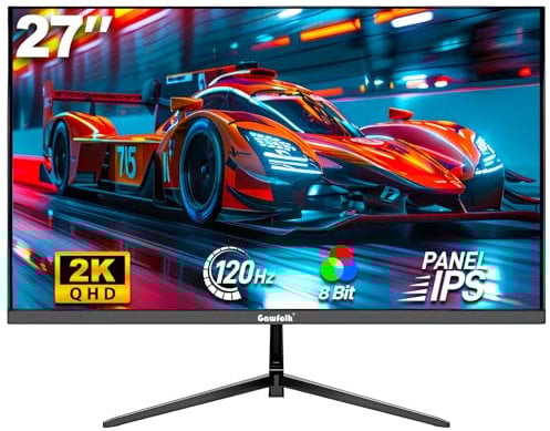 27 2K Gaming Monitor - 120Hz, QHD PC Computer Screen IPS with FreeSync, Flicker-Free, Support Wall Mountable (75x75mm)