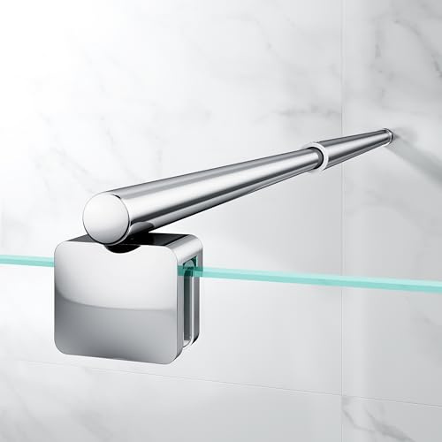 OsmanthBD Duschstabilisator Edelstahl Teleskopstange 66,5-125,8 cm, Chrom | Mit 304 Edelstahl gefertigt, geeignet für 6-10 mm Glas und ermöglicht eine stabile sowie einfache Montage