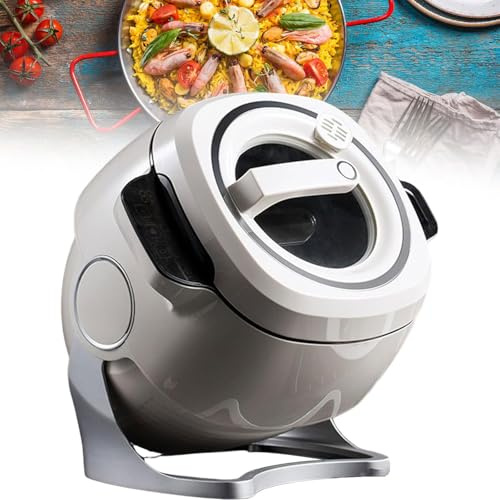 Kochmaschine, Tragbarer automatischer Stir Fry Cooker mit Smart Touch Panel, 360 ° drehbarer Innentopf, große Kapazität, 3D-Allround-Heizung zum Rühren und Schmoren