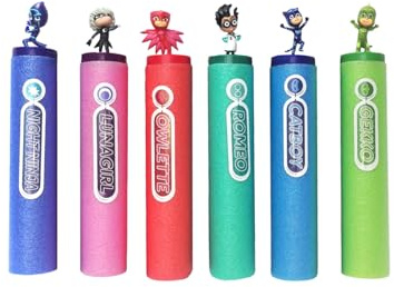 Joy Toy - PJ Masks Schaumstoff-Wasserspritze mit 3D-Figur 5x5x28 cm - Set mit 6 verschiedenen Motiven