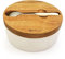 Kassel Azucarero Set, Porcelain Acacia Wood, Blanco, XL, One Size