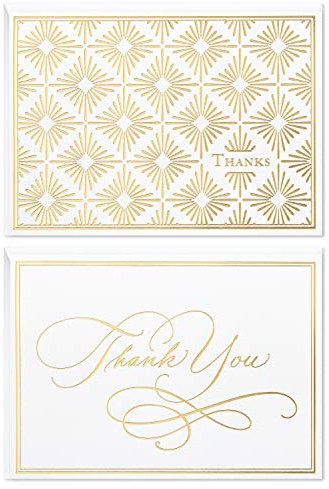 Hallmark Dankeskarten-Sortiment, Goldfolien-Rolle (50 Dankeskarten mit Umschlägen für Hochzeit, Brautparty, Babyparty, Business, Abschlussfeier)
