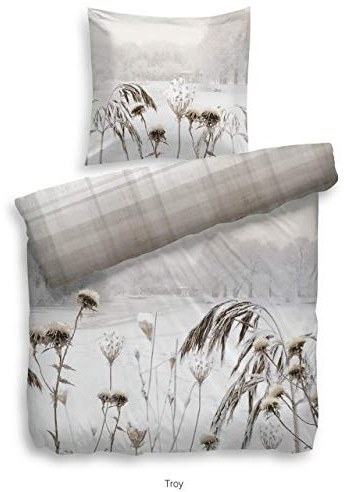 Heckett Lane Bettwäsche 100% Baumwolle Troy 135x200 (80x80) Naturell