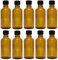 hocz 10 x 50 ml Tropfflasche Mini Glasflaschen mit Tropfeinsatz | Farbe Braunglas | Füllmenge: 50 ml | Apothekerflasche | Dosierung von Flüssigkeiten E-Liquids
