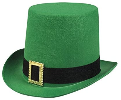 Boland 44914 - Hut Irischer Mann, Filz Hut für Faschingskostüme, Kopfbedeckung für Kostüme, Karneval, St. Patricks Day, Mottoparty