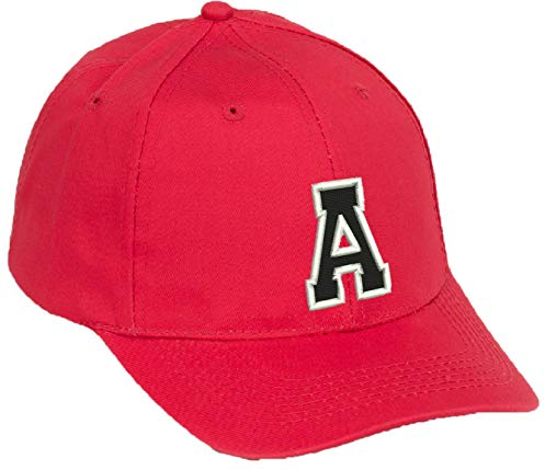 Unisex Jungen Mädchen Mütze Baseball Rot Cap Marineblau Hut Kinder Kappe Alphabet A-Z (A)