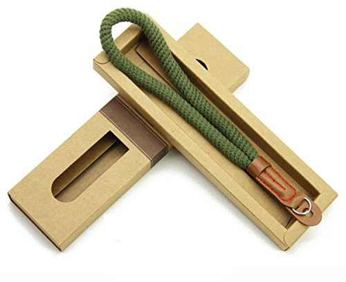 CTNHV Cinturino da polso per fotocamera in cottone verde vintage - cinghia per macchina fotografica DSLR compatibile con tutte le marche Canon Leica Pentax Pana - Adaptout marca francese