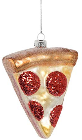 Sass & Belle Pizza-Slice-Bauble, Baumschmuck, Glas, Pizza, Weihnachten, Weihnachtsbaumschmuck